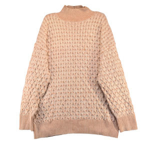 Knox Rose Women's Tunic Mock Neck Sweater Multicolor Large Geometric Pullover